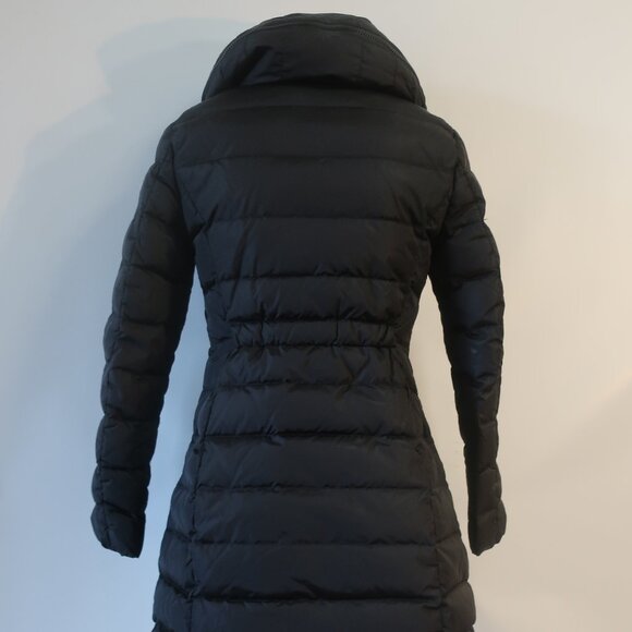 Moncler Flamme Giubbotto Black Zip Hooded Goose Down Midi Puffer Coat 0 US/XS - Picture 7 of 16
